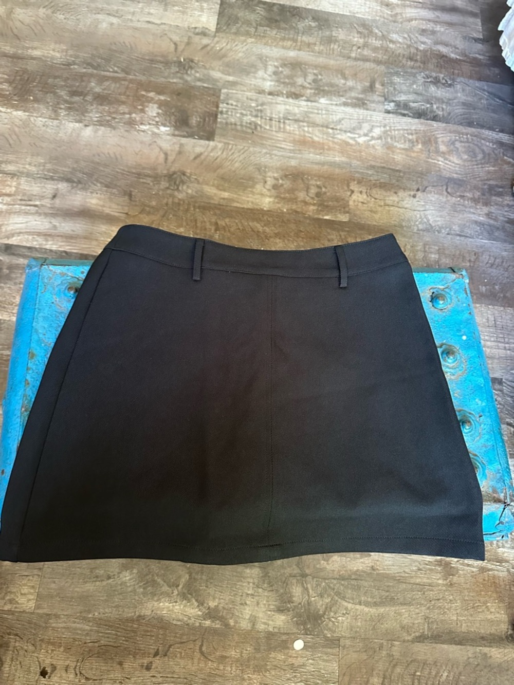 Commense Black Mini Skirt with Belt Loops and Clean A-Line